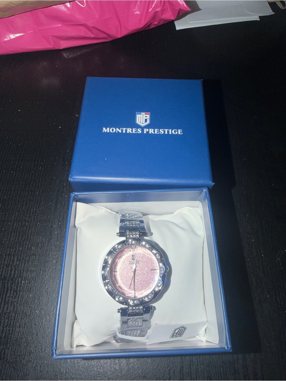Montres Prestige Crystal Rhinestone Watch – Pink Face ⌚️✨